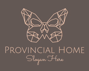 Skull Butterfly Wings logo design