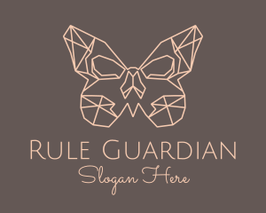 Skull Butterfly Wings logo design