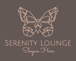 Skull Butterfly Wings logo design