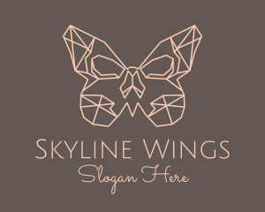 Skull Butterfly Wings logo design