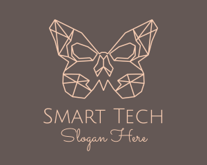 Skull Butterfly Wings logo design