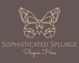 Skull Butterfly Wings logo design