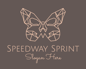 Skull Butterfly Wings logo design