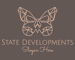 Skull Butterfly Wings logo design