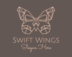 Skull Butterfly Wings logo design