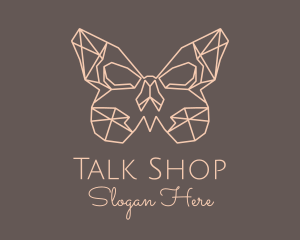 Skull Butterfly Wings logo design