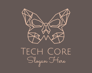 Skull Butterfly Wings logo design