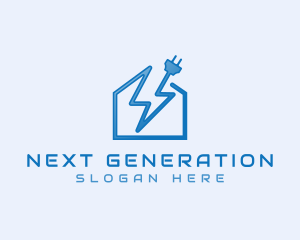 Electrical Lightning Plug logo design