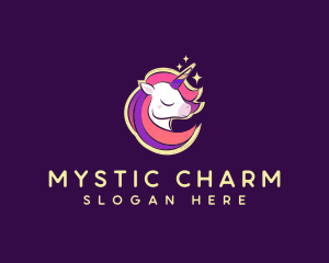 Mystical Unicorn Sparkle logo design