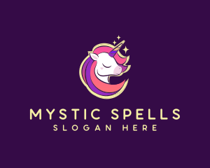 Mystical Unicorn Sparkle logo design