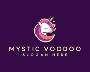 Mystical Unicorn Sparkle logo design