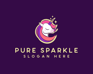 Mystical Unicorn Sparkle logo design