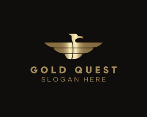 Gold Metallic Bird logo design