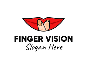 Cartoon Finger Lip logo