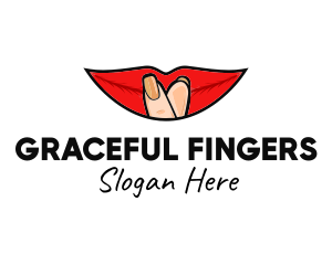 Cartoon Finger Lip logo design