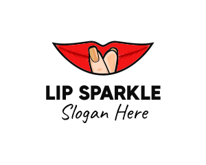 Cartoon Finger Lip logo