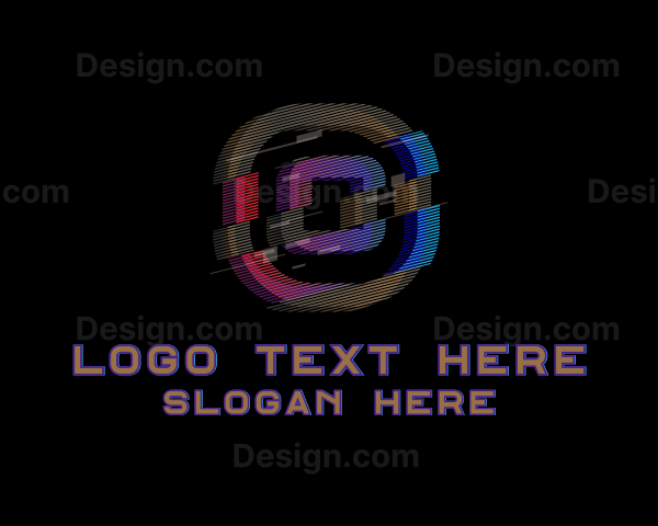 Gradient Glitch Letter O Logo