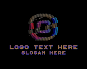 Gradient Glitch Letter O logo