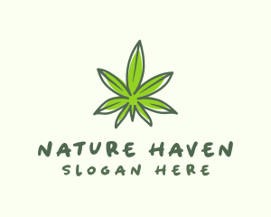 Natural Cannabis Leaf logo design