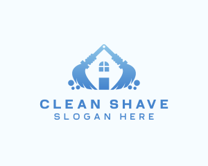 Broom Sanitary Cleaning logo design