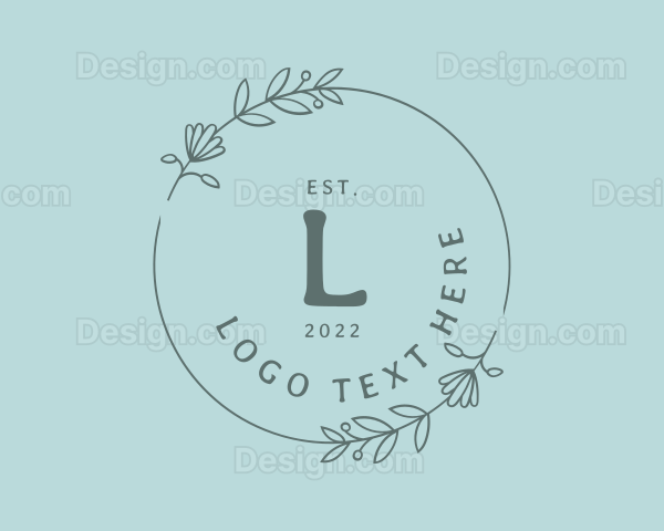 Natural Floral Badge Logo