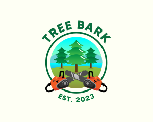 Chainsaw Pine Forest Logging logo