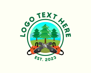 Tree - Chainsaw Tree Logging logo design