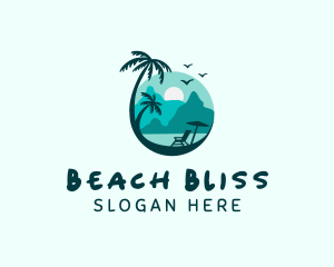 Tourist Beach Island logo design