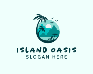 Tourist Beach Island logo design