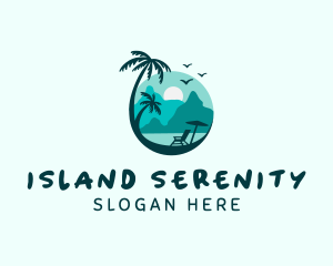 Tourist Beach Island logo design