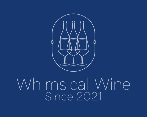 Wine Bar Badge logo design