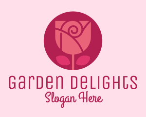 Round Rose Bud logo design