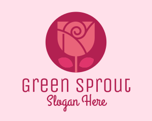 Round Rose Bud logo design