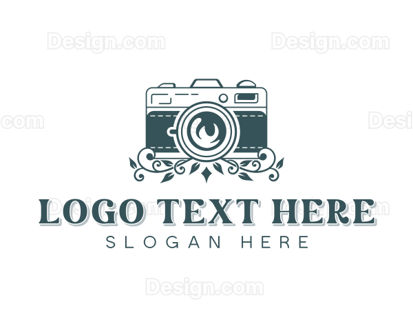 Floral Camera Photographer Logo