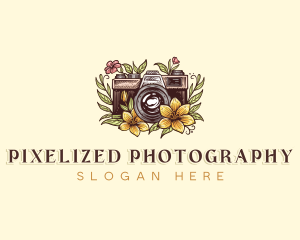 Flower Camera Lens logo design