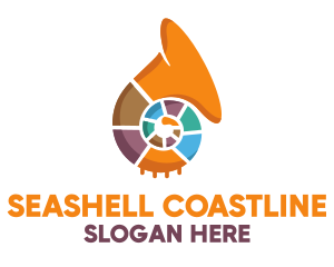 Multicolor Seashell French Horn logo design