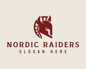 Horn Spartan Helmet logo design