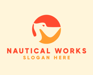 Tropical Pelican Bird logo