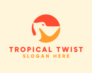 Tropical Pelican Bird logo design