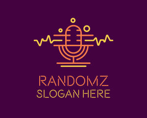 Neon Podcast Radio Microphone Logo