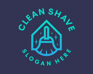 Broom House Cleaning logo design