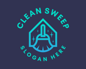 Broom House Cleaning logo design