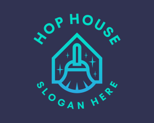 Broom House Cleaning logo design