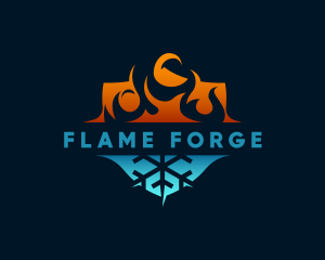 Flaming Fire Cooling Thermostat logo design