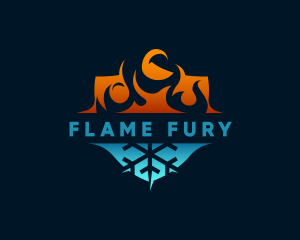 Flaming Fire Cooling Thermostat logo design