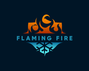 Flaming Fire Cooling Thermostat logo design