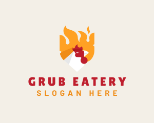 Chicken Flame Barbecue logo design