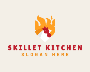 Chicken Flame Barbecue logo design