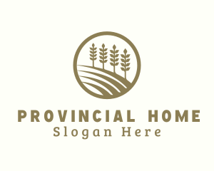 Wheat Farm Field logo design