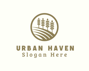 Wheat Farm Field logo design